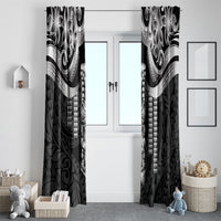 Tiki Drum Hawaii Window Curtain Hawaiian Kakau Tattoo Style LT14 - Polynesian Pride