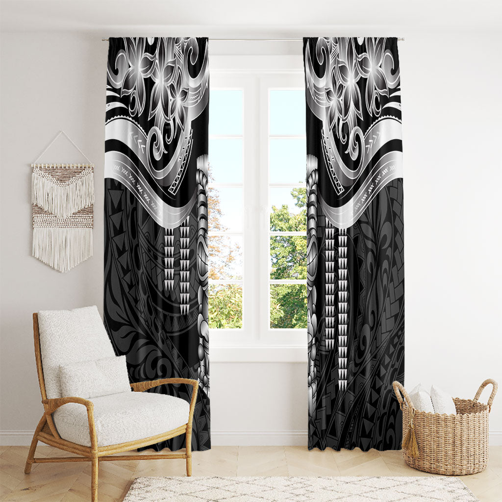 Tiki Drum Hawaii Window Curtain Hawaiian Kakau Tattoo Style LT14 - Polynesian Pride