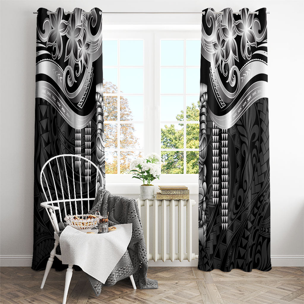 Tiki Drum Hawaii Window Curtain Hawaiian Kakau Tattoo Style LT14 - Polynesian Pride