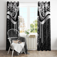 Tiki Drum Hawaii Window Curtain Hawaiian Kakau Tattoo Style LT14 - Polynesian Pride