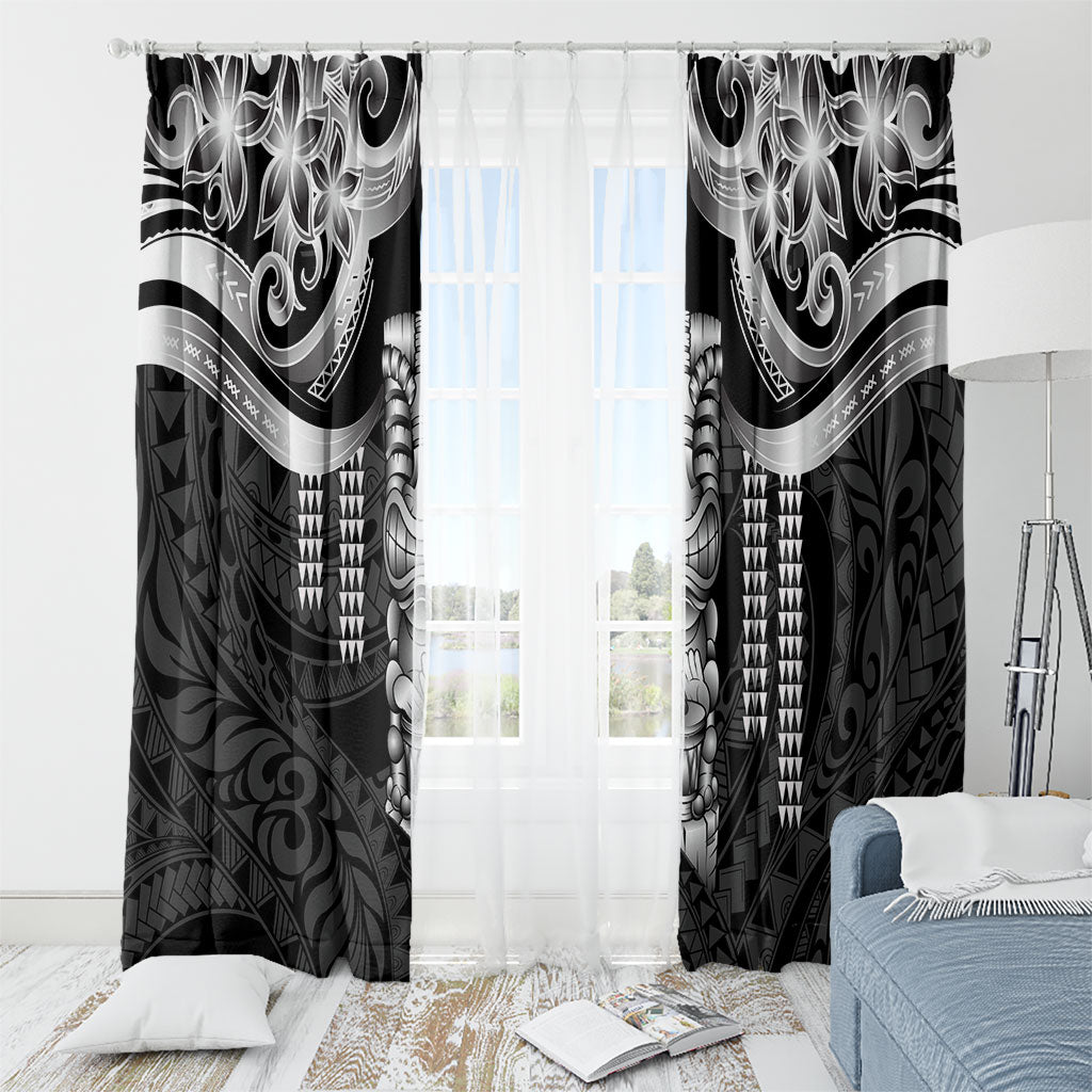 Tiki Drum Hawaii Window Curtain Hawaiian Kakau Tattoo Style LT14 - Polynesian Pride