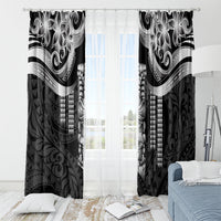 Tiki Drum Hawaii Window Curtain Hawaiian Kakau Tattoo Style LT14 - Polynesian Pride