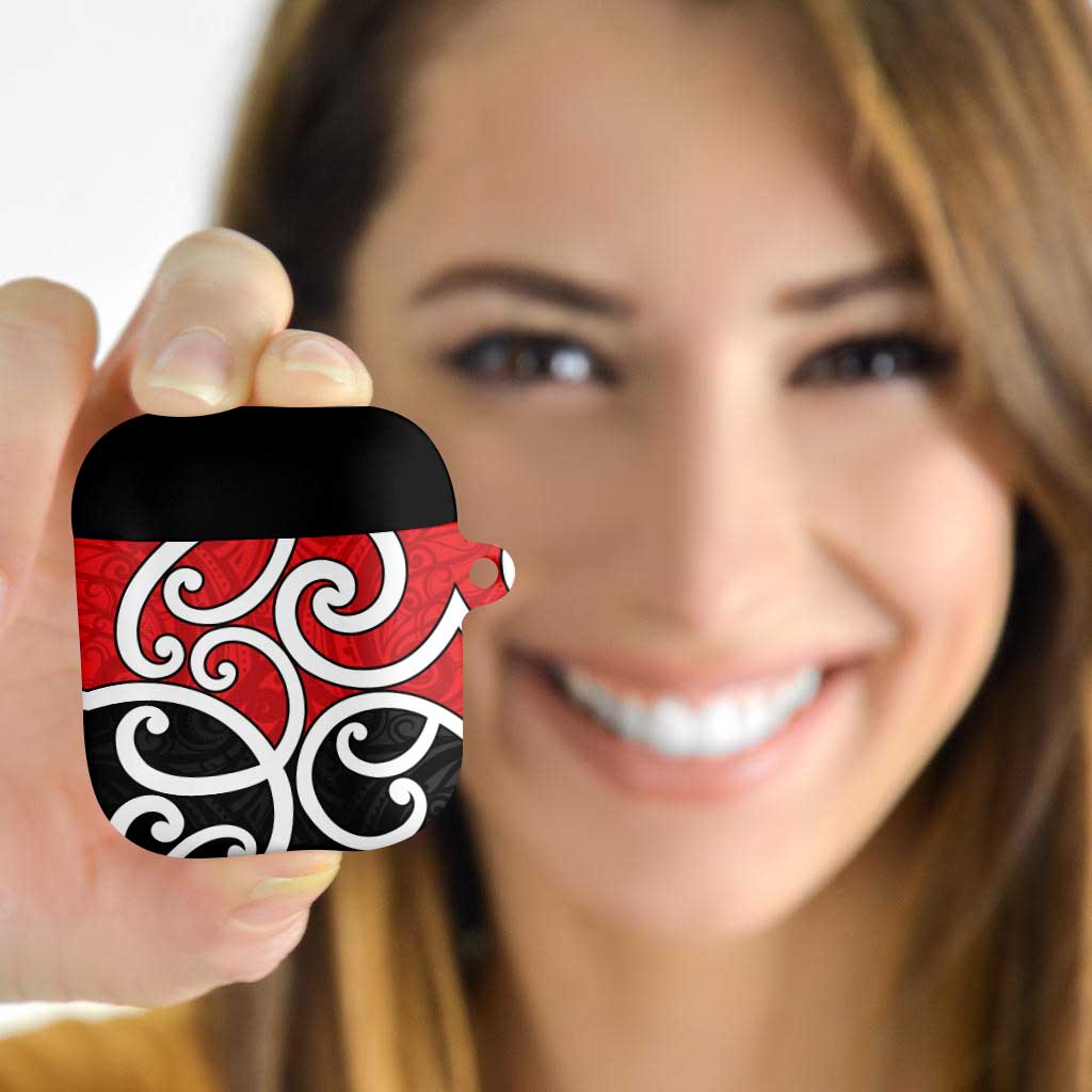 New Zealand AirPods Case Maori Koru Tino Rangatiratanga Color LT14 Red - Polynesian Pride
