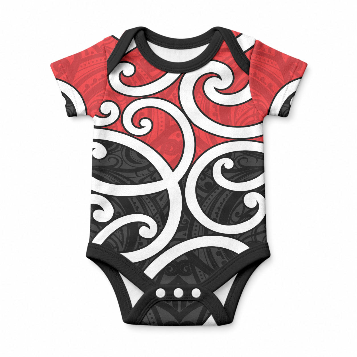 New Zealand Baby Onesie Maori Koru Tino Rangatiratanga Color LT14 Red - Polynesian Pride