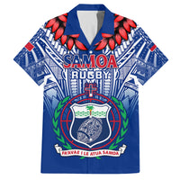 Samoa Rugby Kid Hawaiian Shirt 2023 Go Manu Samoa With Ula Fala Style LT14 Kid Blue - Polynesian Pride