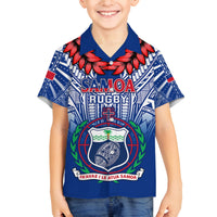 Samoa Rugby Kid Hawaiian Shirt 2023 Go Manu Samoa With Ula Fala Style LT14 - Polynesian Pride