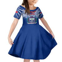 Samoa Rugby Kid Short Sleeve Dress 2023 Go Manu Samoa With Ula Fala Style LT14 KID Blue - Polynesian Pride