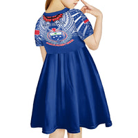 Samoa Rugby Kid Short Sleeve Dress 2023 Go Manu Samoa With Ula Fala Style LT14 - Polynesian Pride