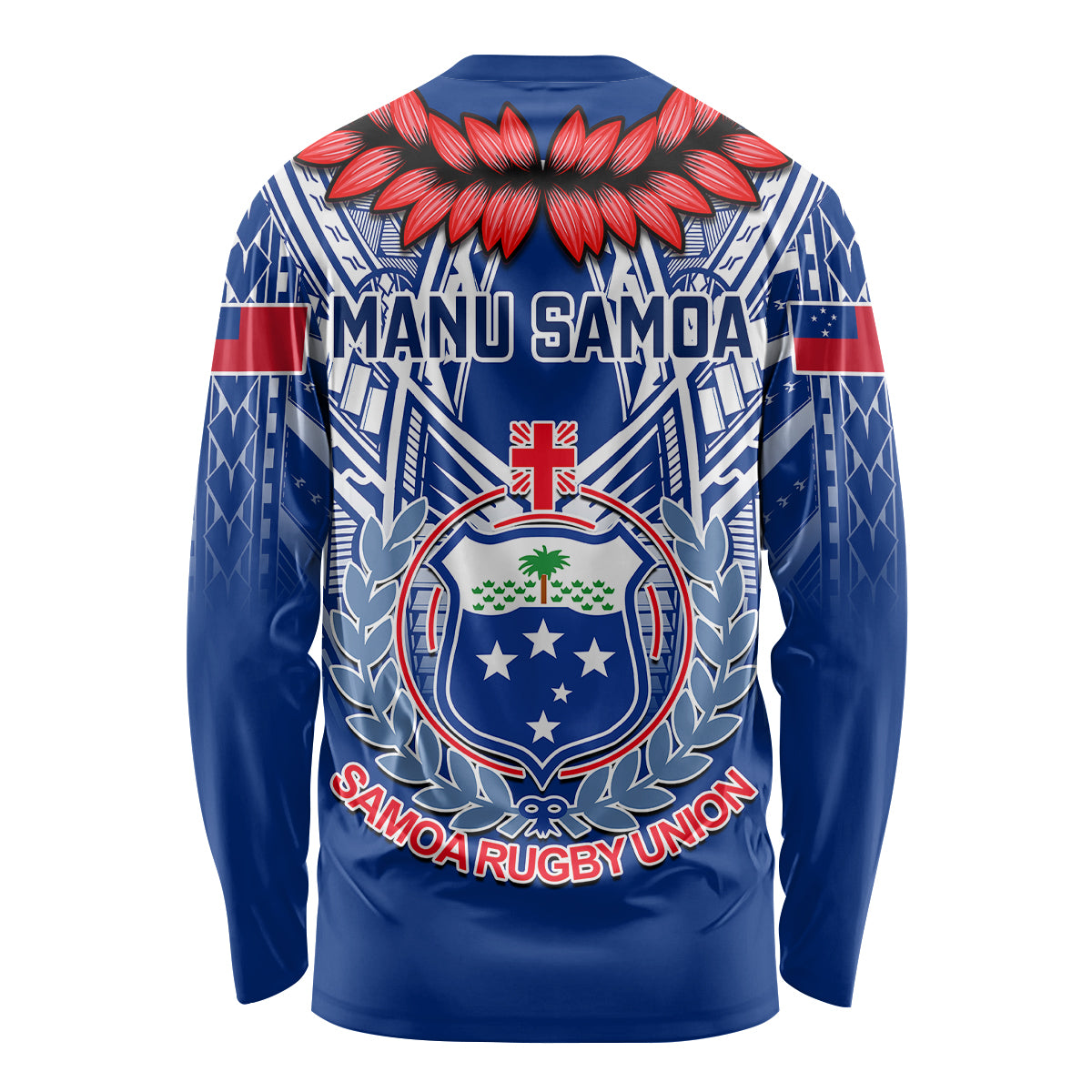 Samoa Rugby Long Sleeve Shirt 2023 Go Manu Samoa With Ula Fala Style LT14 - Polynesian Pride