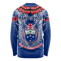 Samoa Rugby Long Sleeve Shirt 2023 Go Manu Samoa With Ula Fala Style LT14 - Polynesian Pride