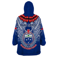 Samoa Rugby Wearable Blanket Hoodie 2023 Go Manu Samoa With Ula Fala Style LT14 - Polynesian Pride