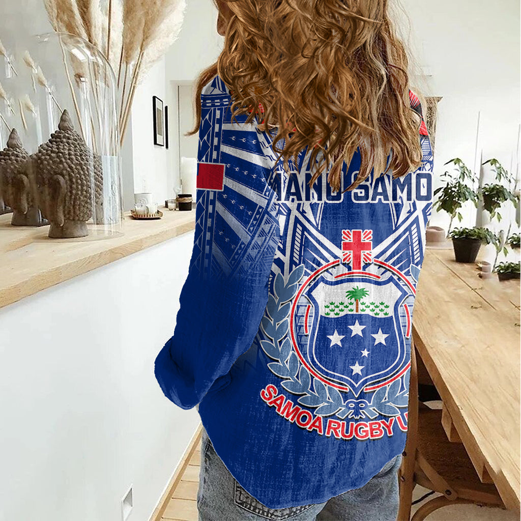 Samoa Rugby Women Casual Shirt 2023 Go Manu Samoa With Ula Fala Style LT14 - Polynesian Pride