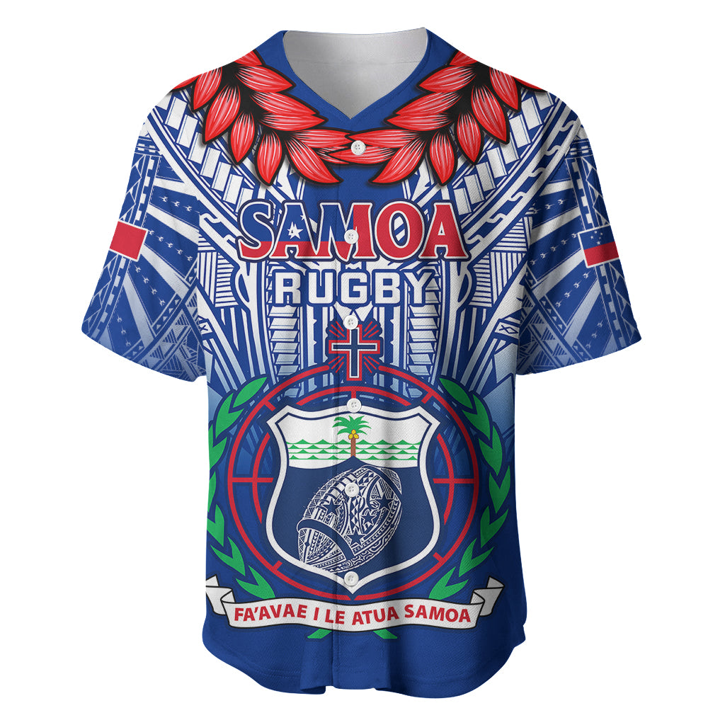 Custom Samoa Rugby Baseball Jersey 2023 Go Manu Samoa With Ula Fala Style LT14 Blue - Polynesian Pride
