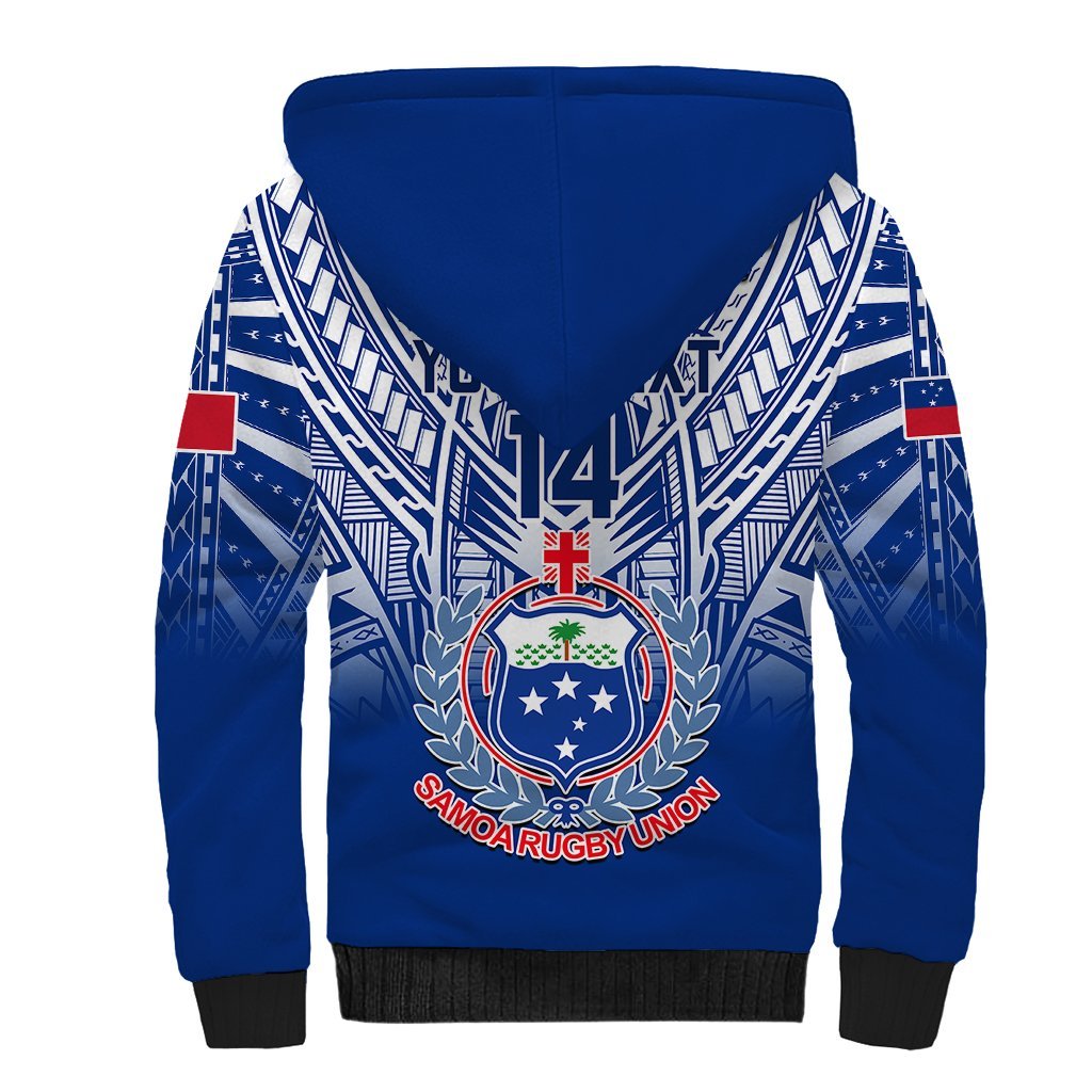 Custom Samoa Rugby Sherpa Hoodie 2023 Go Manu Samoa With Ula Fala Style LT14 - Polynesian Pride