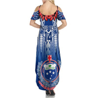 Custom Samoa Rugby Summer Maxi Dress 2023 Go Manu Samoa With Ula Fala Style LT14 - Polynesian Pride