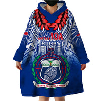 Custom Samoa Rugby Wearable Blanket Hoodie 2023 Go Manu Samoa With Ula Fala Style LT14 - Polynesian Pride