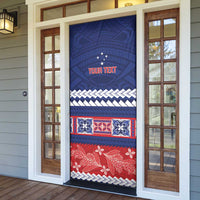 Personalised FAST Samoa Siapo Door Cover Teuila Flowers Samoan Pattern LT14 - Polynesian Pride
