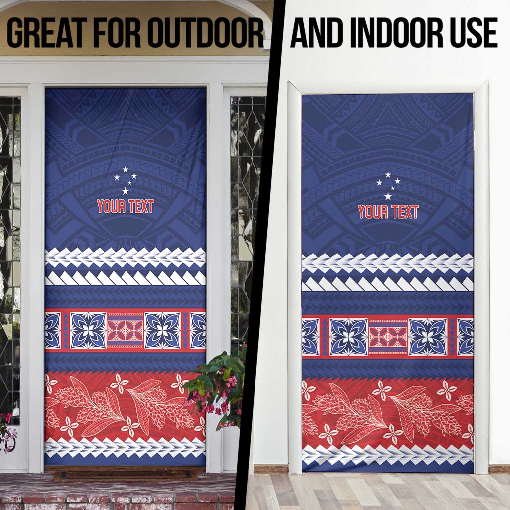 Personalised FAST Samoa Siapo Door Cover Teuila Flowers Samoan Pattern LT14 - Polynesian Pride