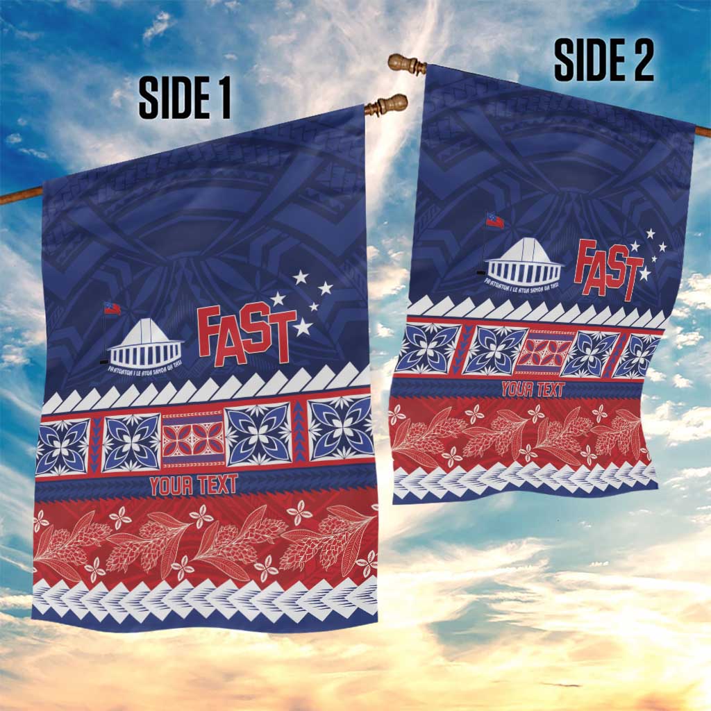 Personalised FAST Samoa Siapo Garden Flag Teuila Flowers Samoan Pattern LT14 - Polynesian Pride