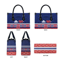 Personalised FAST Samoa Siapo Leather Bag Teuila Flowers Samoan Pattern LT14 - Polynesian Pride