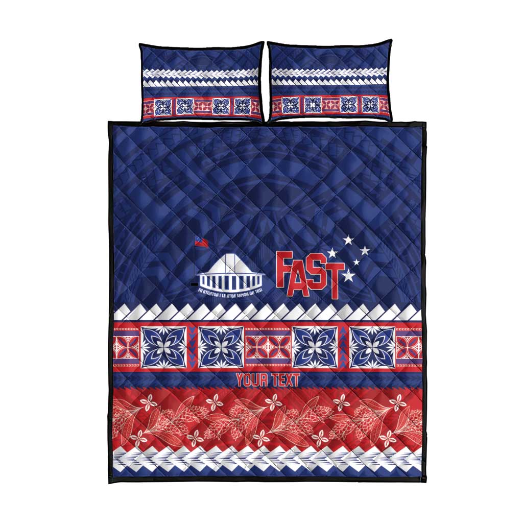 Personalised FAST Samoa Siapo Quilt Bed Set Teuila Flowers Samoan Pattern LT14 - Polynesian Pride