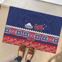 Personalised FAST Samoa Siapo Rubber Doormat Teuila Flowers Samoan Pattern LT14 - Polynesian Pride