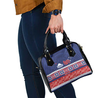 Personalised FAST Samoa Siapo Shoulder Handbag Teuila Flowers Samoan Pattern LT14 - Polynesian Pride