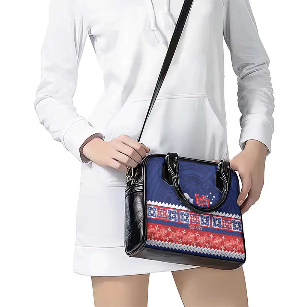 Personalised FAST Samoa Siapo Shoulder Handbag Teuila Flowers Samoan Pattern LT14 - Polynesian Pride