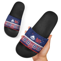 Personalised FAST Samoa Siapo Slide Sandals Teuila Flowers Samoan Pattern LT14 - Polynesian Pride