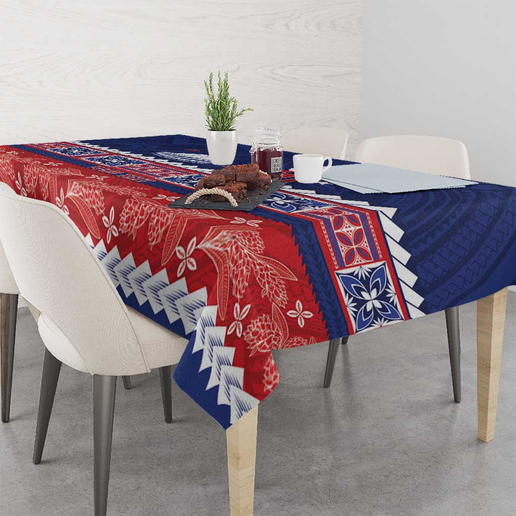 Personalised FAST Samoa Siapo Tablecloth Teuila Flowers Samoan Pattern LT14 - Polynesian Pride