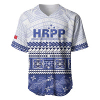 Personalised HRPP Samoa Siapo Baseball Jersey Teuila Flowers Samoan Pattern LT14 White - Polynesian Pride