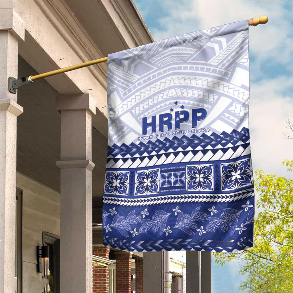 HRPP Samoa Siapo Garden Flag Teuila Flowers Samoan Pattern LT14 House Flag White - Polynesian Pride