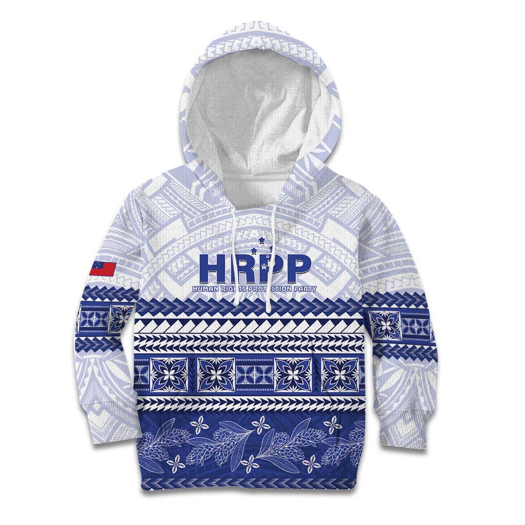 Personalised HRPP Samoa Siapo Kid Hoodie Teuila Flowers Samoan Pattern LT14 Hoodie White - Polynesian Pride