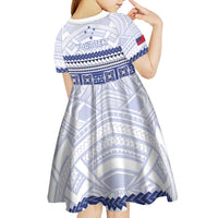 Personalised HRPP Samoa Siapo Kid Short Sleeve Dress Teuila Flowers Samoan Pattern LT14 - Polynesian Pride