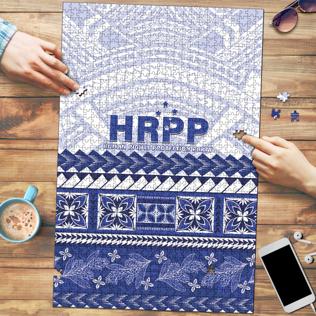 HRPP Samoa Siapo Puzzle Teuila Flowers Samoan Pattern LT14 White - Polynesian Pride