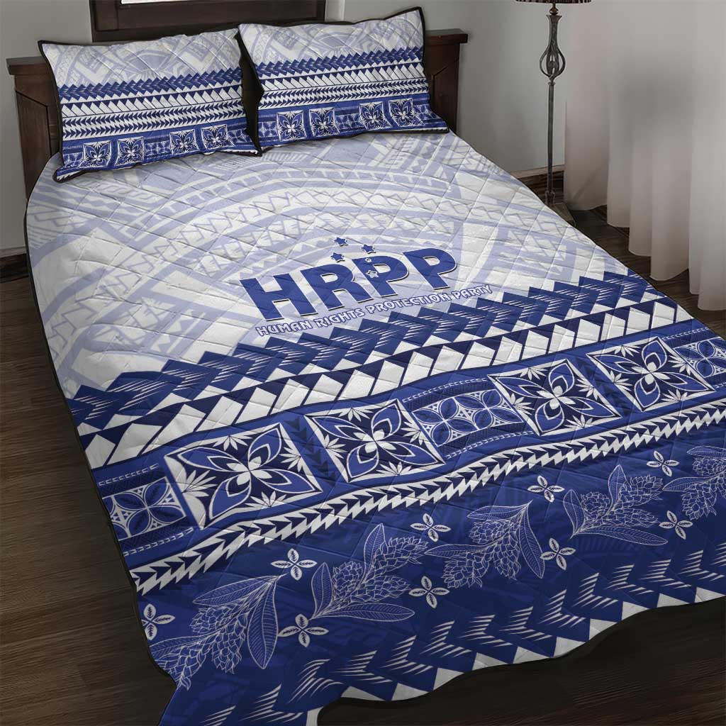 HRPP Samoa Siapo Quilt Bed Set Teuila Flowers Samoan Pattern LT14 White - Polynesian Pride