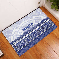 HRPP Samoa Siapo Rubber Doormat Teuila Flowers Samoan Pattern LT14 - Polynesian Pride