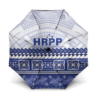 HRPP Samoa Siapo Umbrella Teuila Flowers Samoan Pattern LT14 One Size Folded 11.42 inch Opened Diameter 37.4 inch White - Polynesian Pride