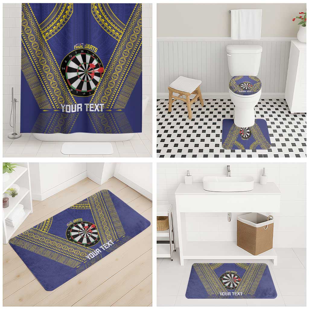 Personalised Niue Darts Bathroom Set Dart Board Hiapo Pattern LT14 - Polynesian Pride