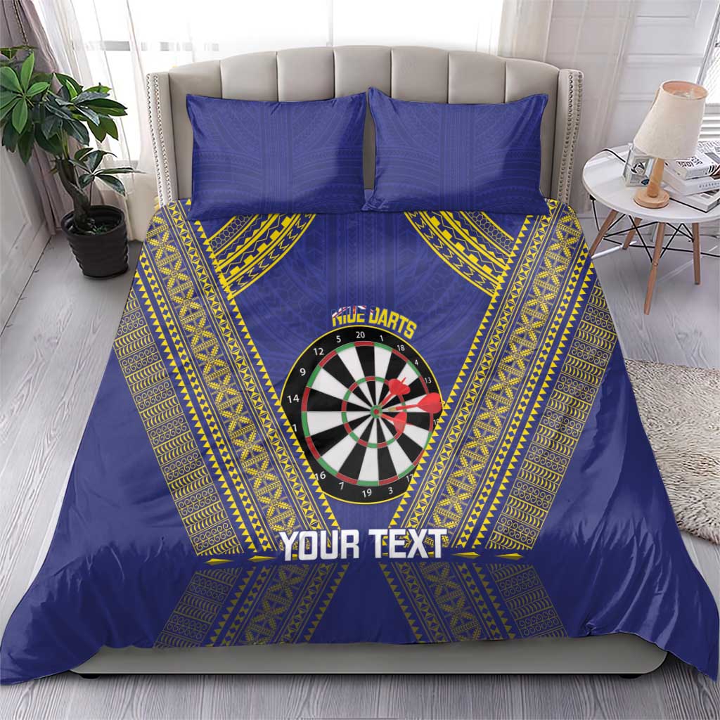 Personalised Niue Darts Bedding Set Dart Board Hiapo Pattern LT14 - Polynesian Pride