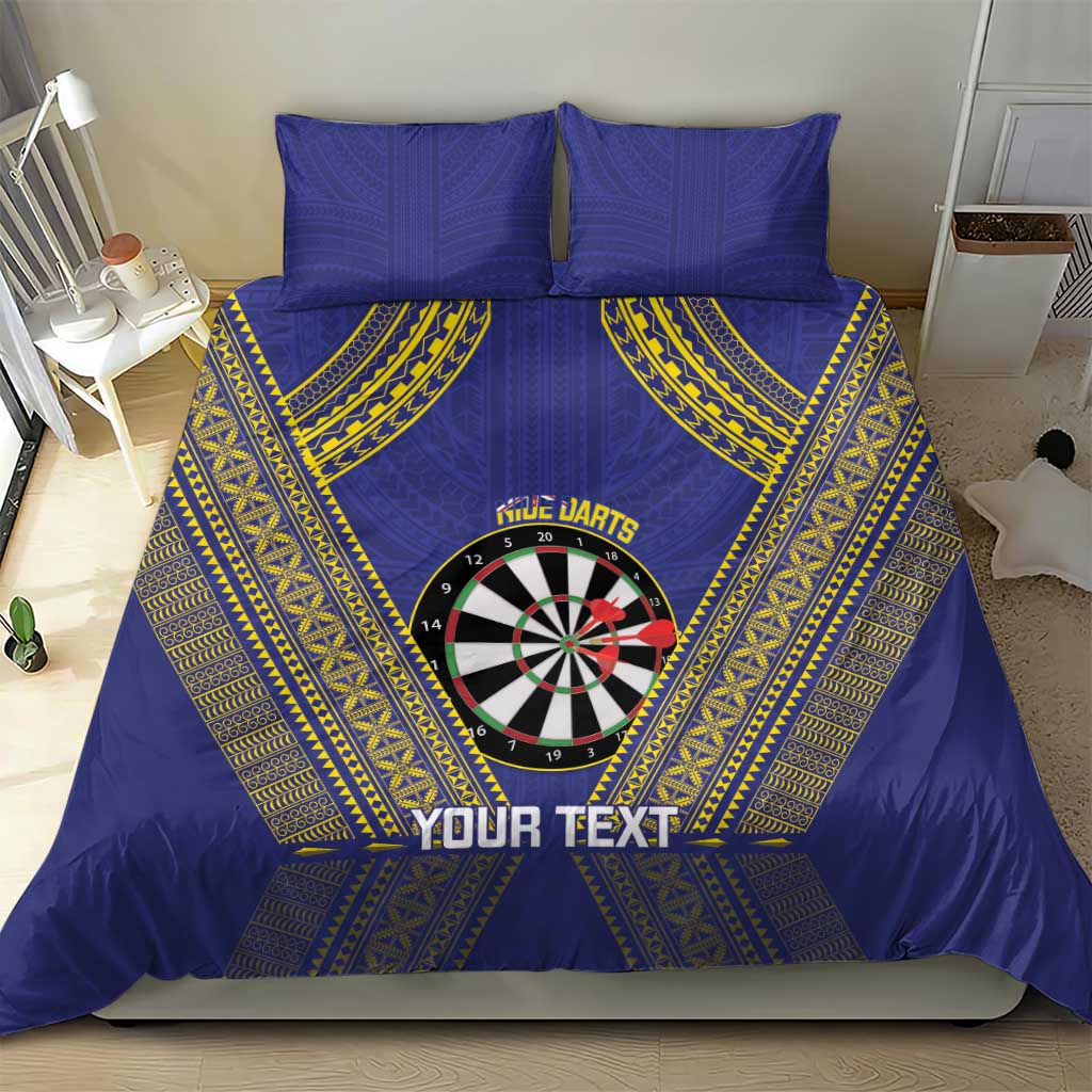 Personalised Niue Darts Bedding Set Dart Board Hiapo Pattern LT14 - Polynesian Pride
