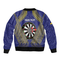 Personalised Niue Darts Bomber Jacket Dart Board Hiapo Pattern LT14 - Polynesian Pride