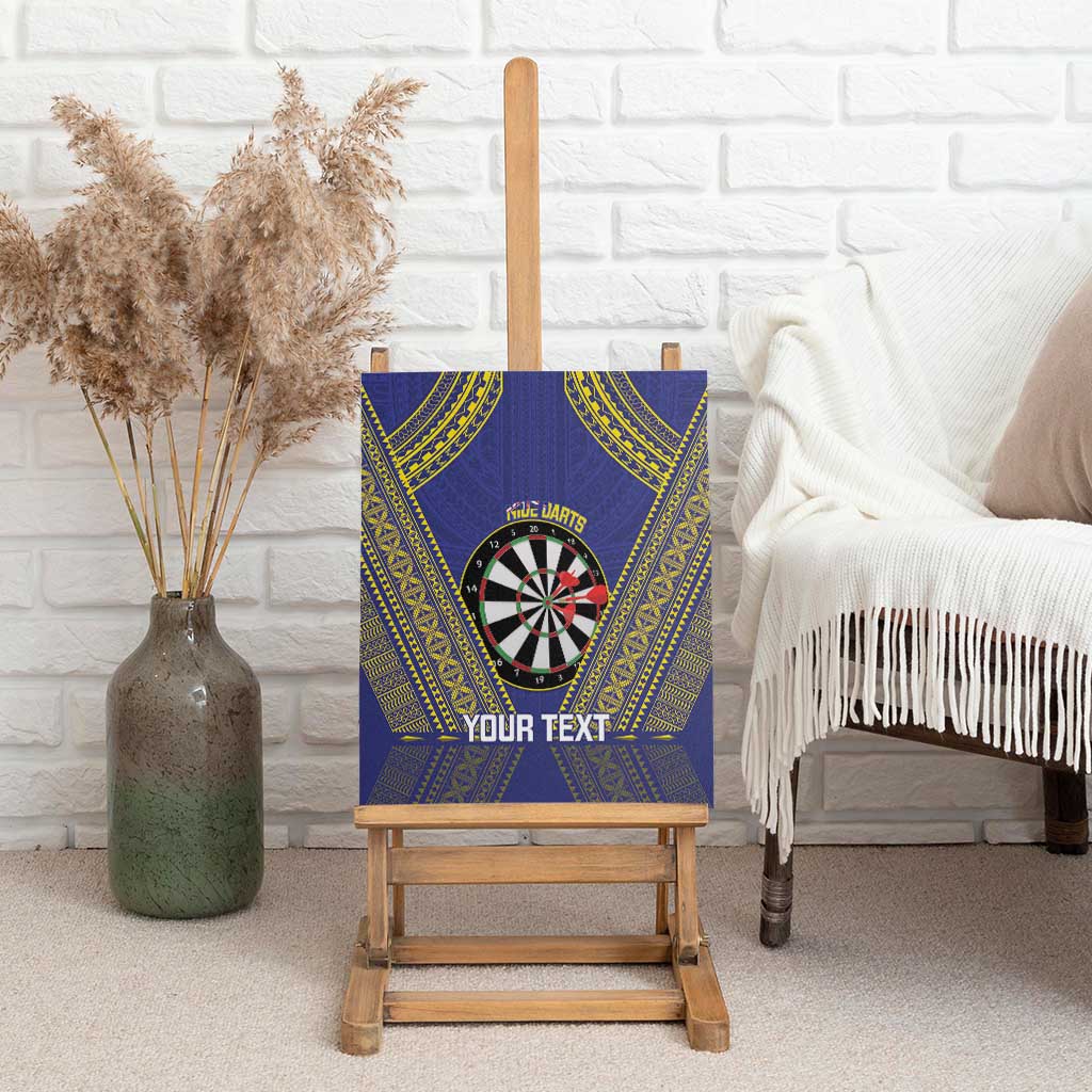 Personalised Niue Darts Canvas Wall Art Dart Board Hiapo Pattern LT14 - Polynesian Pride