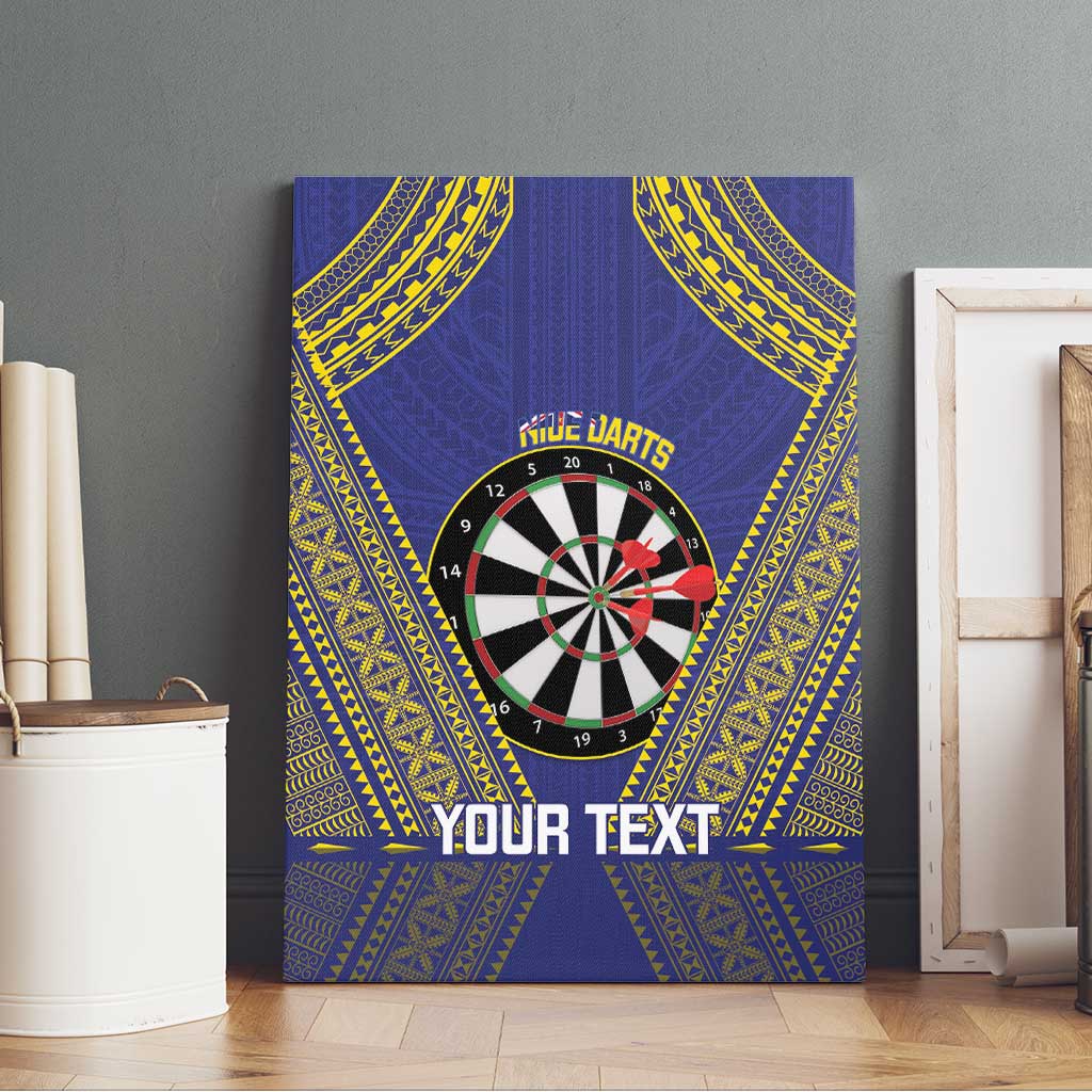 Personalised Niue Darts Canvas Wall Art Dart Board Hiapo Pattern LT14 - Polynesian Pride