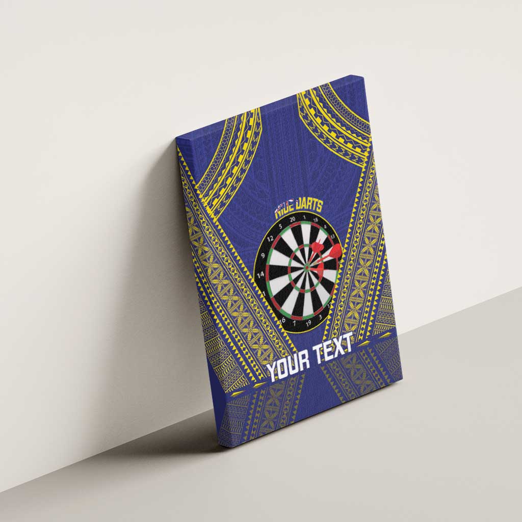 Personalised Niue Darts Canvas Wall Art Dart Board Hiapo Pattern LT14 - Polynesian Pride