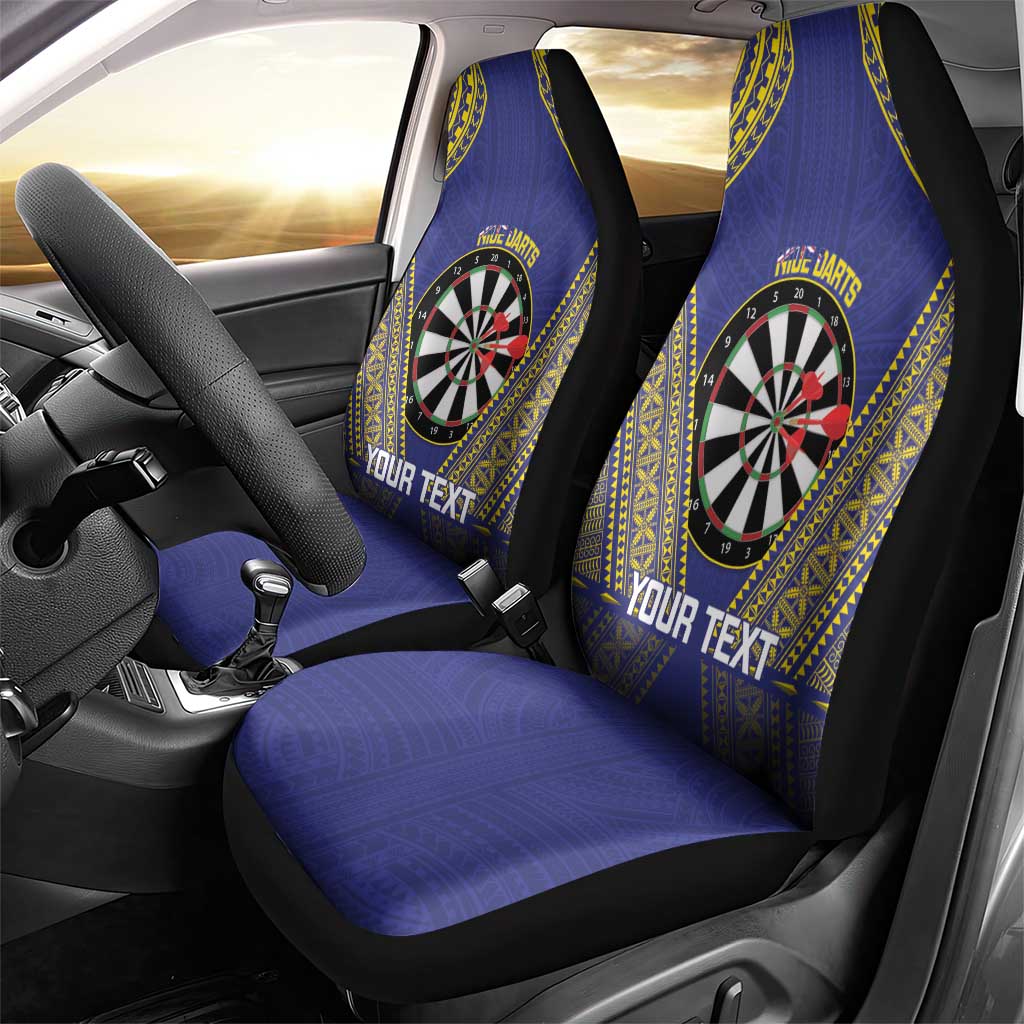 Personalised Niue Darts Car Seat Cover Dart Board Hiapo Pattern LT14 - Polynesian Pride