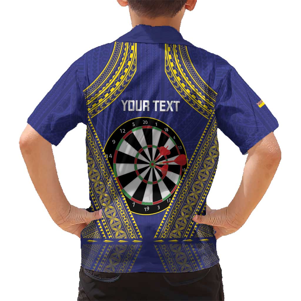Personalised Niue Darts Hawaiian Shirt Dart Board Hiapo Pattern LT14 - Polynesian Pride
