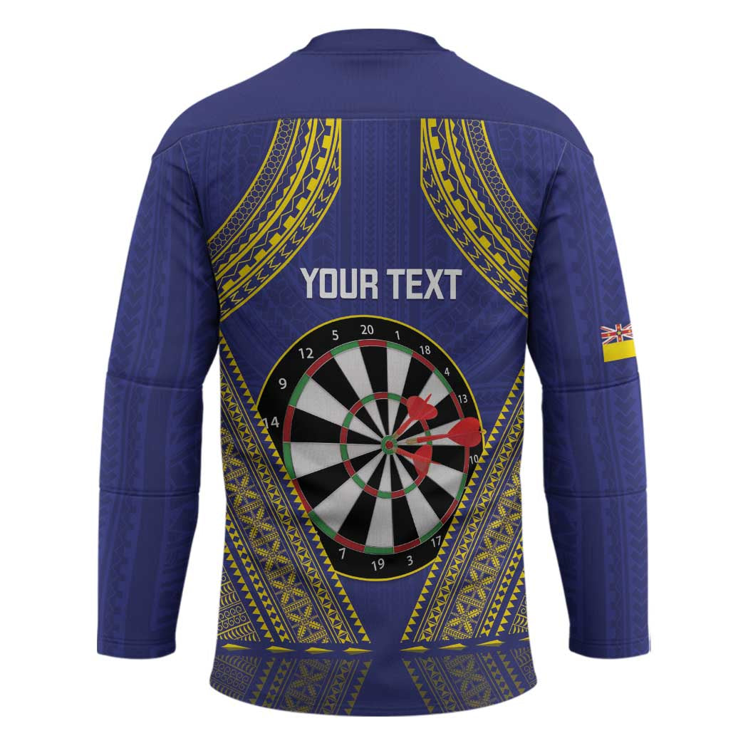 Personalised Niue Darts Hockey Jersey Dart Board Hiapo Pattern LT14 - Polynesian Pride
