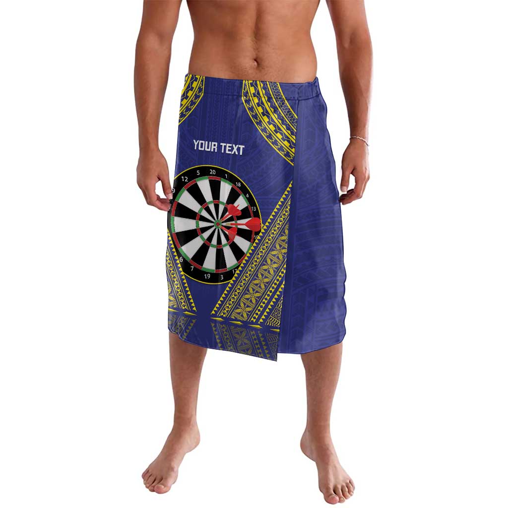 Personalised Niue Darts Lavalava Dart Board Hiapo Pattern LT14 Blue - Polynesian Pride