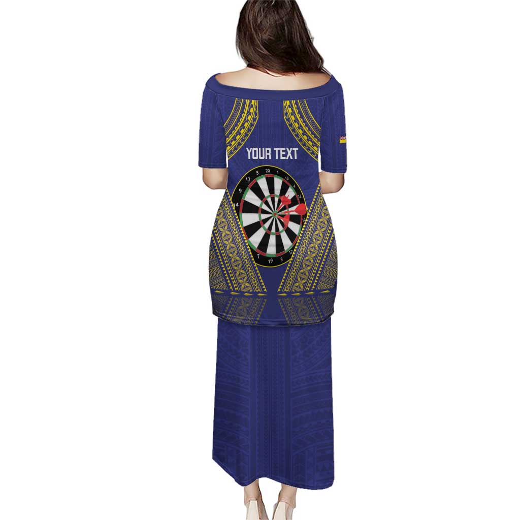 Personalised Niue Darts Puletasi Dart Board Hiapo Pattern LT14 - Polynesian Pride